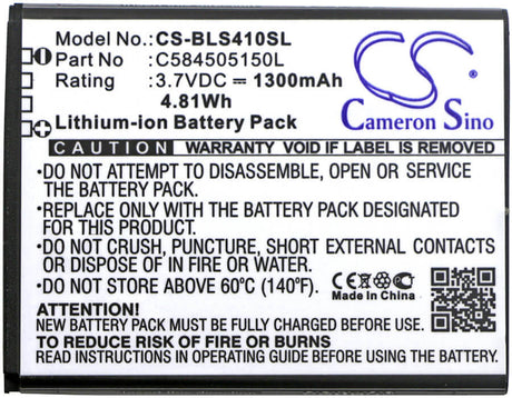 3.7V, Li-ion, 1300mAh, SmartPhone battery fits Blu, C584505150l, S410, S410a, 4.81Wh Mobile, SmartPhone Cameron Sino Technology Limited (Smartphone)