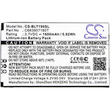 3.7V, Li-ion, 1600mAh, SmartPhone battery fits Blu, C663907180t, T190, T190i, 5.92Wh Mobile, SmartPhone Cameron Sino Technology Limited (Suspended)