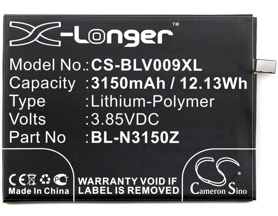 3.85V, Li-Polymer, 3150mAh, SmartPhone battery fits Gionee, Blu, Bl-n3150z, V0070, V0070uu, 12.13Wh Mobile, SmartPhone Cameron Sino Technology Limited (Smartphone)