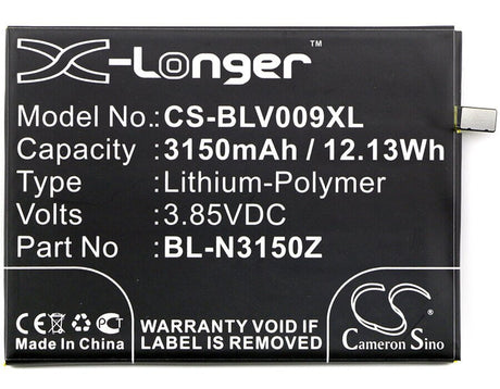 3.85V, Li-Polymer, 3150mAh, SmartPhone battery fits Gionee, Blu, Bl-n3150z, V0070, V0070uu, 12.13Wh Mobile, SmartPhone Cameron Sino Technology Limited (Smartphone)