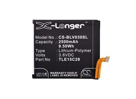 3.8V, Li-Polymer, 2500mAh, SmartPhone battery fits Blu, Bat-cv030, Selfie, V030u, 9.5Wh Mobile, SmartPhone Cameron Sino Technology Limited (Suspended)