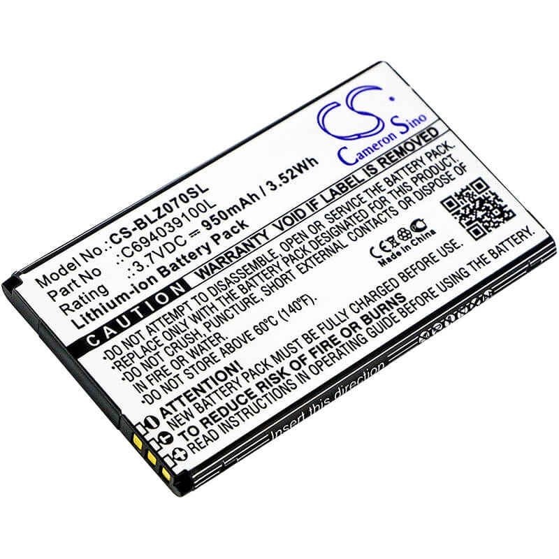 3.7V, Li-ion, 950mAh, SmartPhone battery fits Blu, C694039100i, Z070, Z070u, 3.52Wh Mobile, SmartPhone Cameron Sino Technology Limited (Suspended)