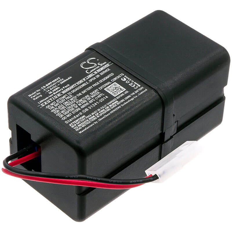 14.8V, Li-ion, 2600mAh, Vacuum battery fits Bobsweep, Bob Pethair, Junior, Pethair Robot, 38.48Wh Vacuum Cameron Sino Technology Limited