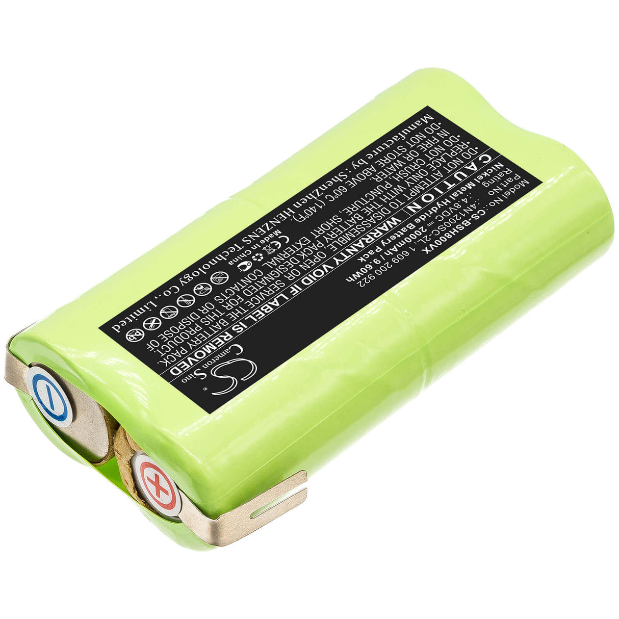 4.8V, Ni-MH, 2000mAh, Vacuum battery fits Schneide, Bosch, P800sl, 9.60Wh Vacuum Cameron Sino Technology Limited