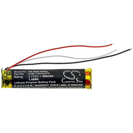 3.7V, Li-Polymer, 400mAh, Headset battery fits Bose, Ahb110520cps, 419811, Qc35, 1.48Wh Wireless Headset Cameron Sino Technology Limited