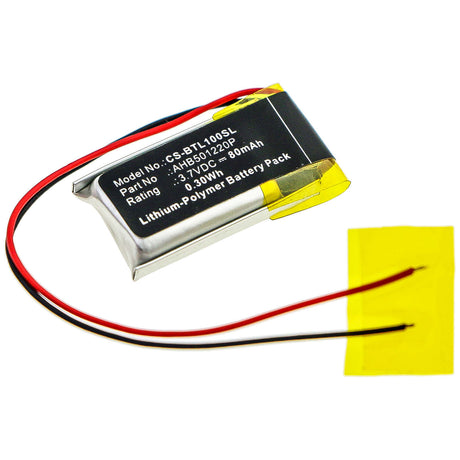 3.7V, Li-Polymer, 80mAh, Headset battery fits Bose, Ahb501220p, Bluetooth Headset Series 1, Bluetooth Headset Series 2, 0.3Wh Wireless Headset Cameron Sino Technology Limited