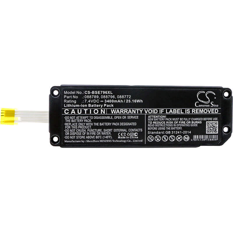 7.4V, Li-ion, 3400mAh, Speaker battery fits Bose, Soundlink Mini 2, 25.16Wh Speaker Cameron Sino Technology Limited