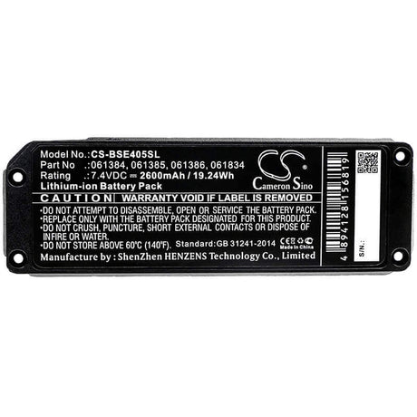 7.4V, Li-ion, 2600mAh, Speaker battery fits Bose, Soundlink Mini, 19.24Wh Speaker Cameron Sino Technology Limited