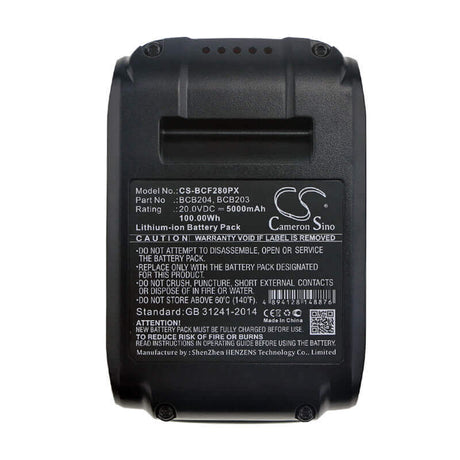 20.0V, Li-ion, 5000mAh, Power Tools battery fits Bostitch, Bcb203, 15 Ga Fn Angled Finish Nailer, 16 Ga Straight Finish Nailer K, 100Wh Power Tools Cameron Sino Technology Limited (Dangerous Goods)