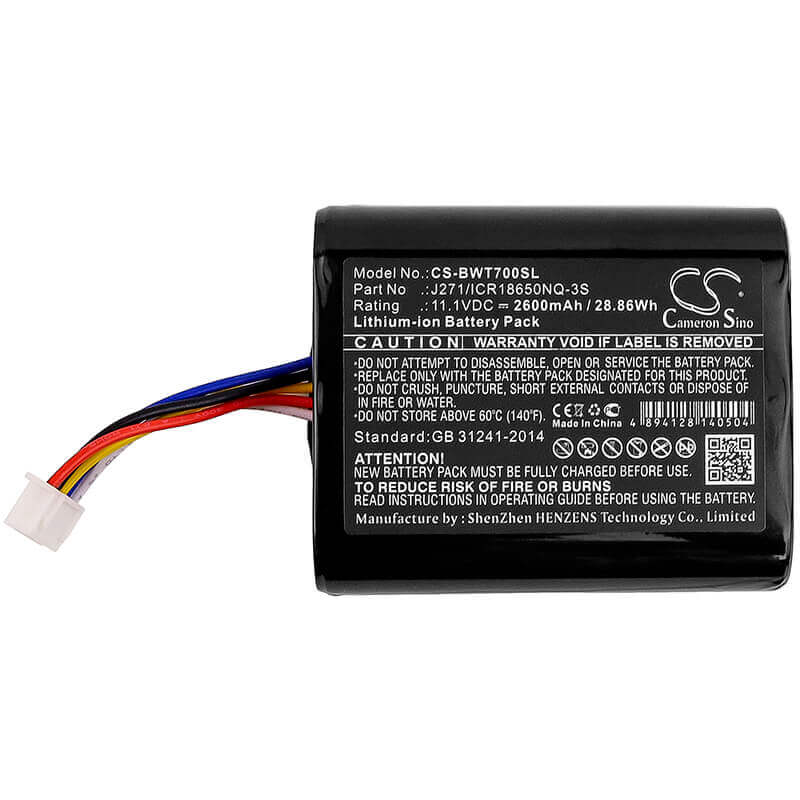 11.1V, Li-ion, 2600mAh, Speaker battery fits Bowers & Wilkins, T7, 28.86Wh Speaker Cameron Sino Technology Limited