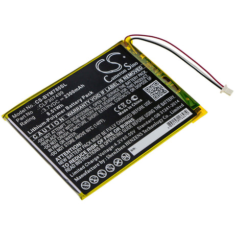 3.7V, Li-Polymer, 2300mAh, E-book, E-reader battery fits Boyue, Clp307499, Likebook Mars 7.8", 8.51Wh E-book, E-reader Cameron Sino Technology Limited