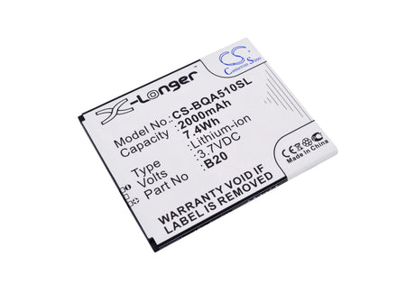 3.7V, Li-ion, 2000mAh, SmartPhone battery fits Bq, B20, Aquaris 5.0 Hd, 7.4Wh Mobile, SmartPhone Cameron Sino Technology Limited (Smartphone)