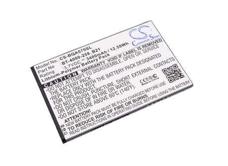 3.7V, Li-Polymer, 3400mAh, SmartPhone battery fits Bq, B21, Aquaris 5.7, 12.58Wh Mobile, SmartPhone Cameron Sino Technology Limited (Suspended)