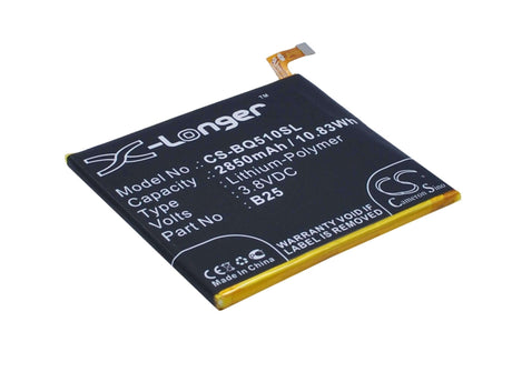 3.8V, Li-Polymer, 2850mAh, SmartPhone battery fits Bq, B25, 759, 760, 10.83Wh Mobile, SmartPhone Cameron Sino Technology Limited (Smartphone)