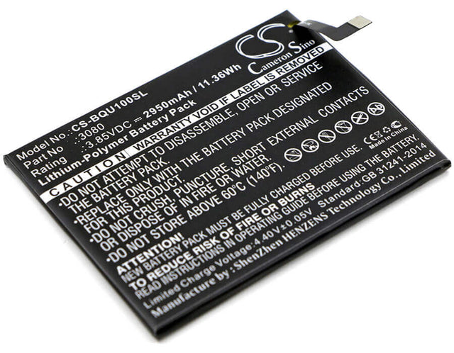 3.85V, Li-Polymer, 2950mAh, SmartPhone battery fits Bq, 3080, Aquaris U, U Lite, 11.36Wh Mobile, SmartPhone Cameron Sino Technology Limited (Smartphone)