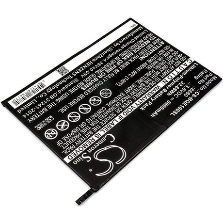 3.8V, Li-Polymer, 8600mAh, Tablet battery fits Bq, 8680, E10, E10 Tablet, 32.68Wh Tablet Cameron Sino Technology Limited