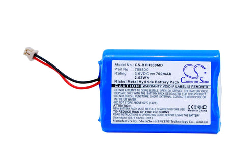 3.6V, Ni-MH, 700mAh, Medical battery fits Brandtech, 705500, Multichannel Transferpette Pip, Transferpette, 2.52Wh Medical Cameron Sino Technology Limited (Medical)