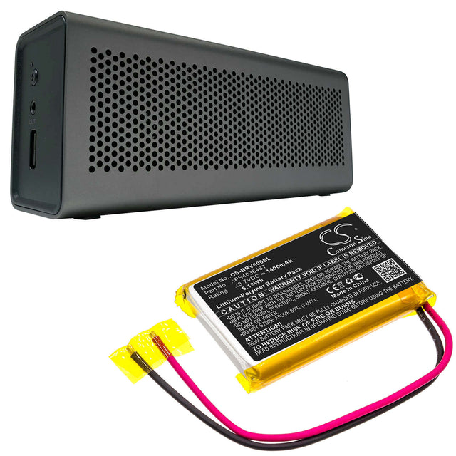 3.7V, Li-Polymer, 1400mAh, Speaker battery fits Braven, Braven 600, 5.18Wh Speaker Cameron Sino Technology Limited