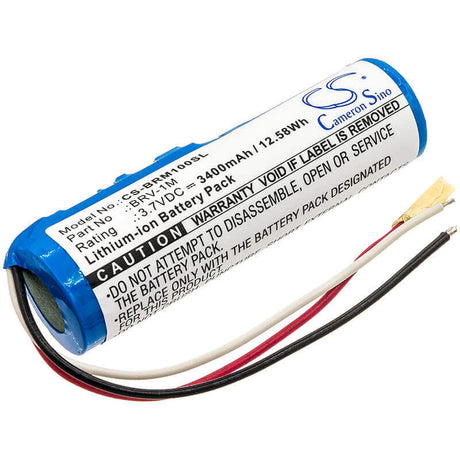 3.7V, Li-ion, 3400mAh, Speaker battery fits Braven, Brv-1m, 12.58Wh Speaker Cameron Sino Technology Limited