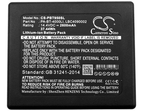 14.4V, Li-ion, 2600mAh, Portable Printer battery fits Brother, Hp25b, P Touch P 950 Nw Ruggedjet Rj, Pa-bb-001, 37.44Wh Portable Printer Cameron Sino Technology Limited