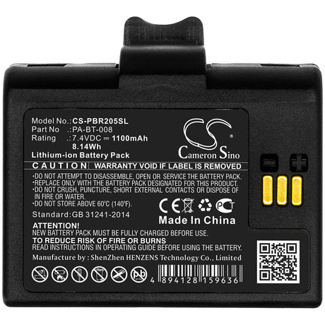 7.4V, Li-ion, 1100mAh, Portable Printer battery fits Brother, Pa-bt-008, Rj-2035b, Rj-2055wb, 8.14Wh Portable Printer Cameron Sino Technology Limited