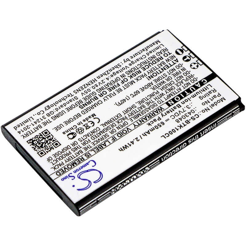 3.7V, Li-ion, 650mAh, Cordless Phone battery fits Bt, 43048, Elements 1k, 2.405Wh Cordless Phone Cameron Sino Technology Limited (Cordless Phone)