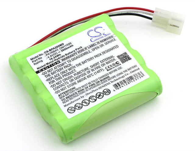 4.8V, Ni-MH, 3800mAh, Medical battery fits Bullard, 84932, Pa20 Air Purifying System, Pa20 Rspirator, 18.24Wh Medical Cameron Sino Technology Limited (Medical)