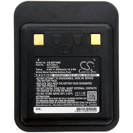 9.6V, Ni-MH, 2000mAh, Thermal Camera battery fits Bullard, Acam0022, Heiman T3, T3, 19.2Wh Thermal Camera Cameron Sino Technology Limited