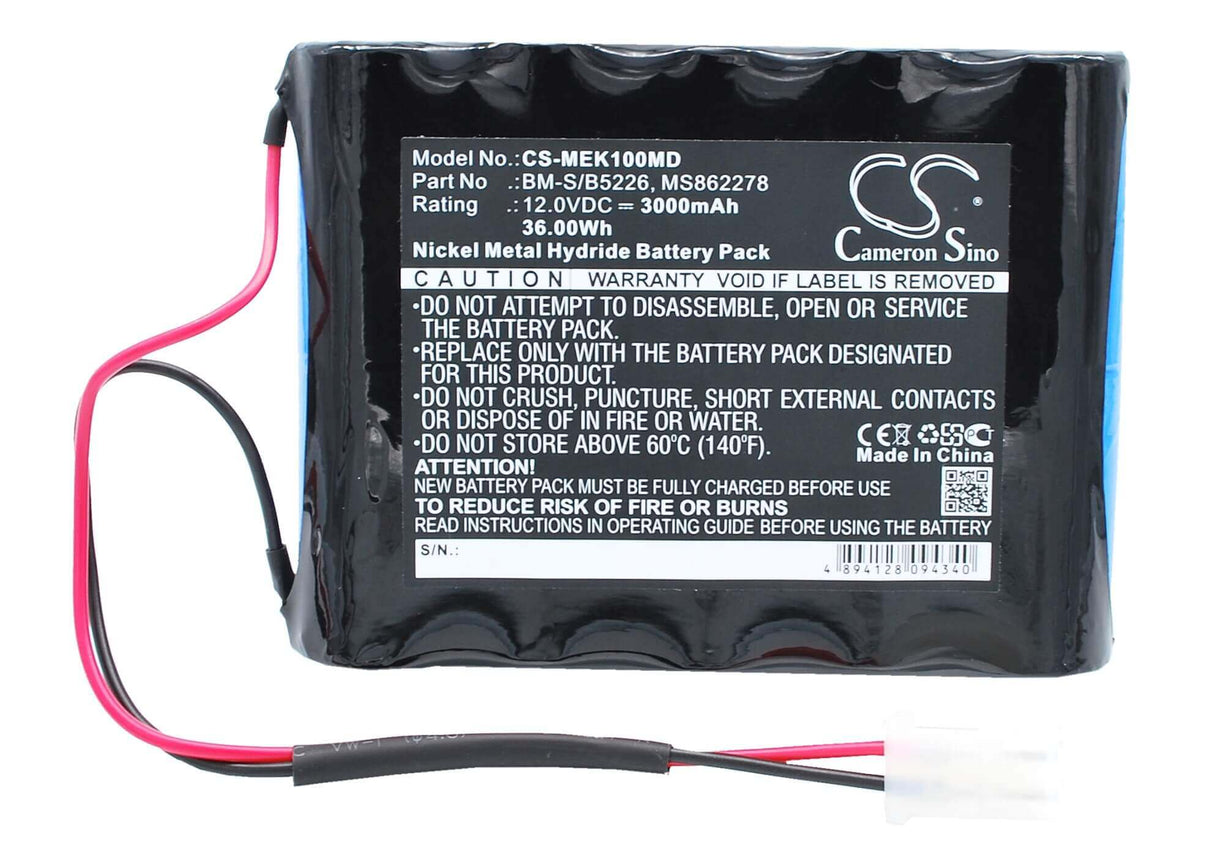 12.0V, Ni-MH, 3000mAh, Medical battery fits Fukuda, Burdick, Siemens, 862278, Corp Elite Ek10, Ek10, 36.00Wh Medical Cameron Sino Technology Limited (Medical)