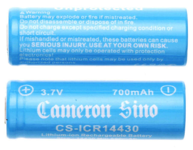 Cameron Sino CS-ICR14430NE Lithium Ion 14430 4/5 AA Cell – 650mAh 3.7V (2-Pack) 14430 Cameron Sino Technology Limited