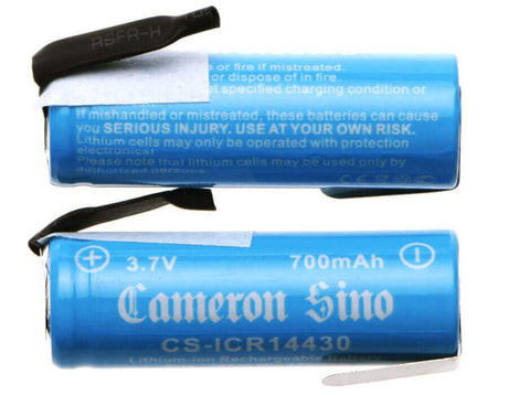 14430 Battery For project packs with reverse solder tabs 3.7v, 700mah - 2.59wh 14430 Cameron Sino Technology Limited
