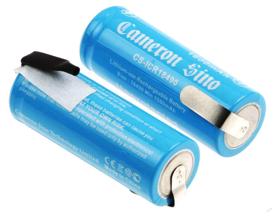 Lithium Ion Battery reverse tabs, 18500/18490 2 Pcs, 3.7v, 1600mah - 5.92wh 18490 Cameron Sino Technology Limited