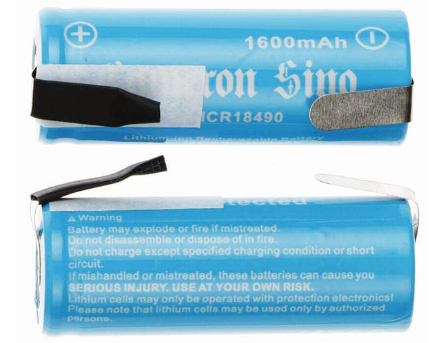 4/3A Lithium Ion Battery same way tabs, 18500/18490 2 Pcs, 3.7v, 1600mah - 5.92wh 18490 Cameron Sino Technology Limited