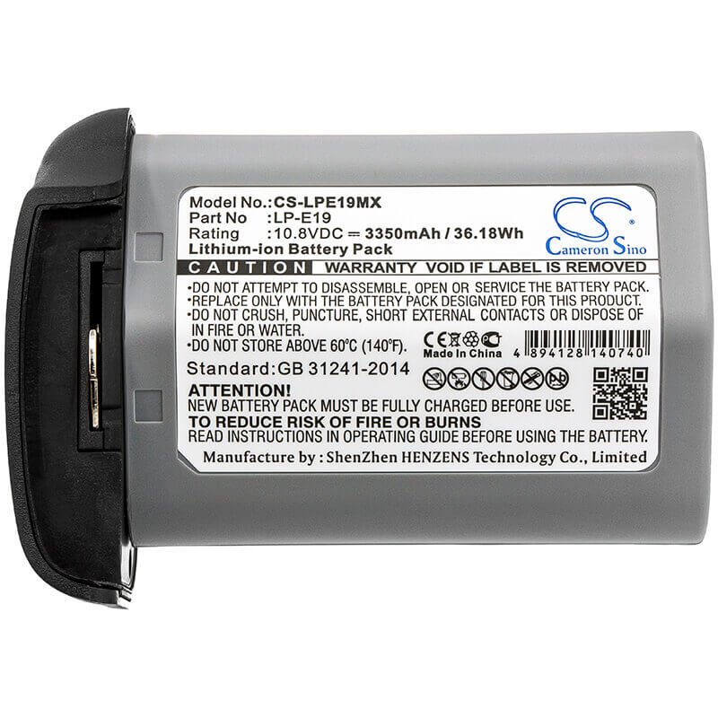 10.8V, Li-ion, 3350mAh, Camera battery fits Canon, Lp-e19, 1d Mark 3, 1d Mark 4, 36.18Wh Camera Cameron Sino Technology Limited (Camera)