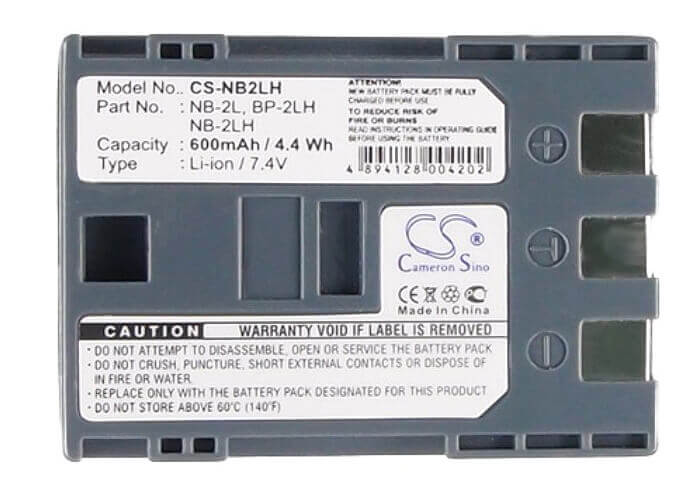 7.4V, Li-ion, 600mAh, Camera battery fits Canon, Bp-2l5, 40mc, Bp-2lh, 4.44Wh Camera Cameron Sino Technology Limited (Camera)