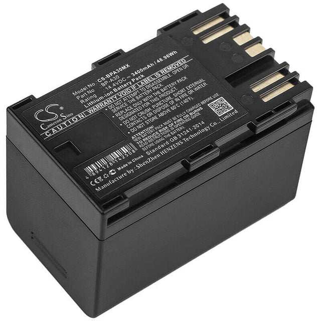 14.4V, Li-ion, 3400mAh, Camera battery fits Canon, Bp-a30, Ca-cp200l, Eos C200, 48.96Wh Camera Cameron Sino Technology Limited (Camera)