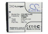 3.7V, Li-ion, 680mAh, Camera battery fits Canon, Nb-11l, Elph 110 Hs, Elph 340 Hs, 2.516Wh Camera Cameron Sino Technology Limited (Camera)