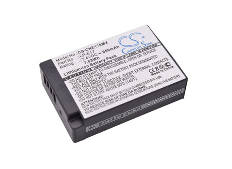 Camera Battery For Canon, Eos 750d, Eos 760d, Eos 800d, Eos Kiss X8i 7.4v, 950mah - 7.03wh Camera Cameron Sino Technology Limited (Camera)