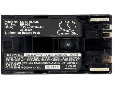7.4V, Li-ion, 5200mAh, Camera battery fits Canon, Bp-955, Eos C100, Eos C100 Mark Ii, 38.48Wh Camera Cameron Sino Technology Limited (Camera)