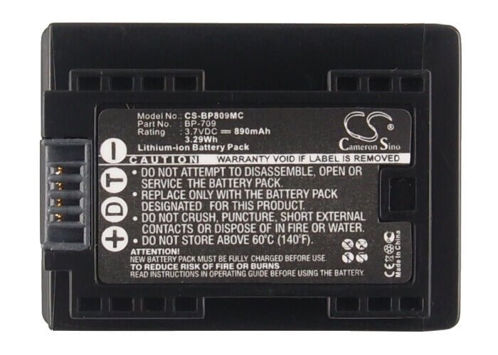 3.7V, Li-ion, 890mAh, Camera battery fits Canon, Bp-709, Hf M56, Ixia Hf R306, 3.293Wh Camera Cameron Sino Technology Limited (Camera)