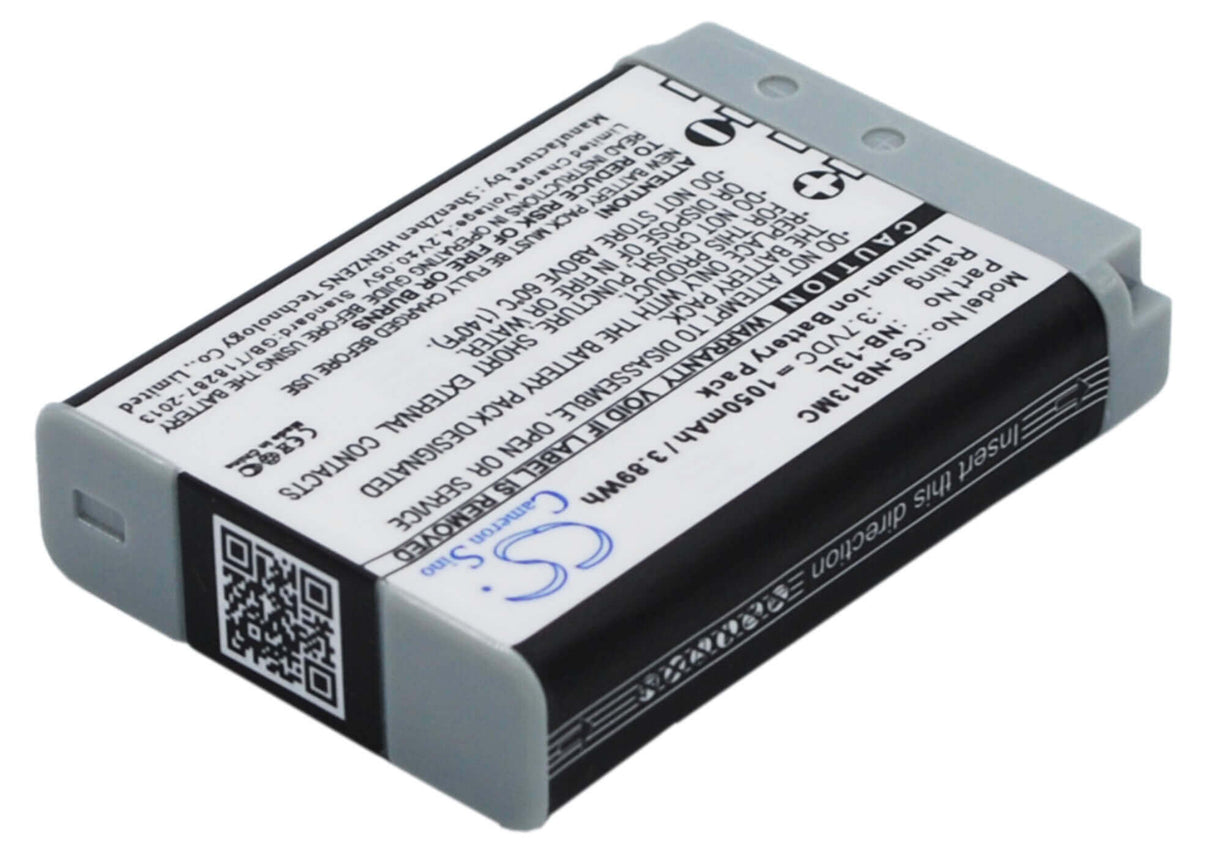 3.7V, Li-ion, 1050mAh, Camera battery fits Canon, Nb-13l, Powershot G5x, Powershot G5x M2, 3.885Wh Camera Cameron Sino Technology Limited (Camera)