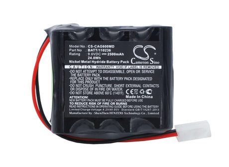 9.6V, Ni-MH, 2500mAh, Medical battery fits Colson, Cardiette, 120236, Ar600 E.c.g., Ecg Recorder Ar600adv, 24.00Wh Medical Cameron Sino Technology Limited (Medical)
