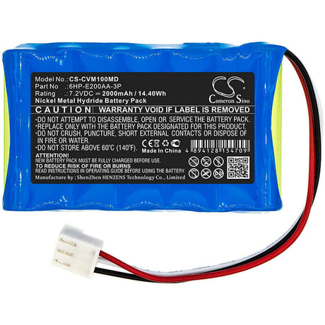 7.2V, Ni-MH, 2000mAh, Medical battery fits Care Vision, 6hp-e200aa-3p, Om-100, 14.40Wh Medical Cameron Sino Technology Limited (Medical)