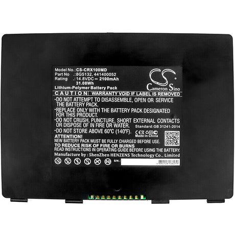14.8V, Li-Polymer, 2100mAh, Medical battery fits Carestream, 1001163, Drx-1, Drx-1 System Flat Panel Digita, 31.08Wh Medical Cameron Sino Technology Limited (Medical)