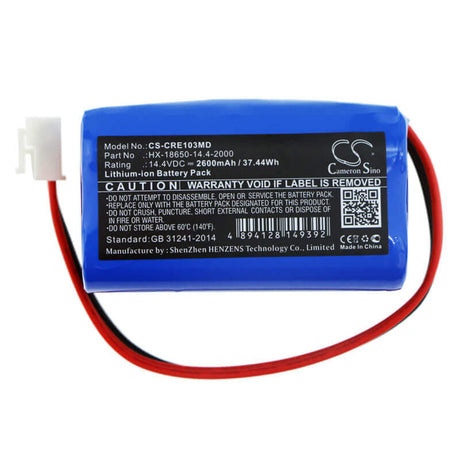 14.4V, Li-ion, 2600mAh, Medical battery fits Carewell, Hx-18650-14.4-2000, Ecg-1103, Ecg-1103b, 37.44Wh Medical Cameron Sino Technology Limited (Medical)