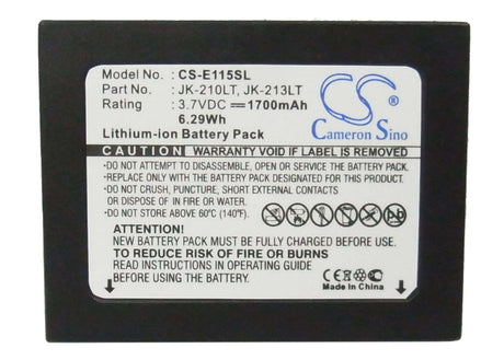3.7V, Li-ion, 1700mAh, PDA battery fits Casio, Jk-210lt, Cassiopeia E100, Cassiopeia E105, 6.29Wh PDA, Pocket PC Cameron Sino Technology Limited