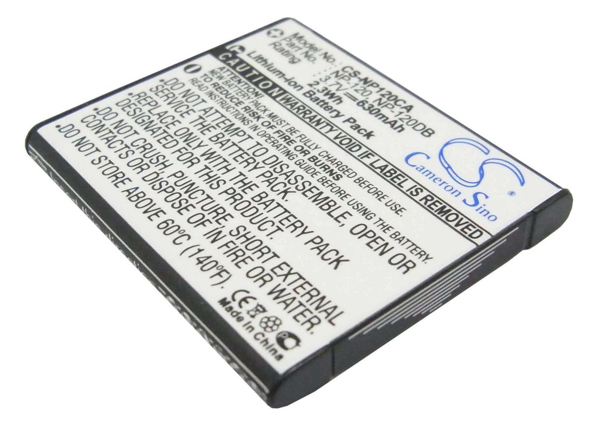 3.7V, Li-ion, 550mAh, Camera battery fits Casio, Np-120, Exilim Ex-ex-s200bk, Exilim Ex-s200, 2.035Wh Camera Cameron Sino Technology Limited (Suspended)