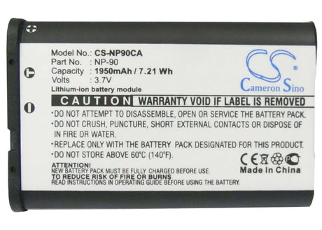 3.7V, Li-ion, 1950mAh, Camera battery fits Casio, Np-90, Exilim Ex-fh100, Exilim Ex-fh100bk, 7.215Wh Camera Cameron Sino Technology Limited (Camera)