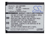3.7V, Li-ion, 1050mAh, Camera battery fits Casio, Np-160, Exilim Ex-fc500, Exilim Ex-zr50, 3.885Wh Camera Cameron Sino Technology Limited (Camera)