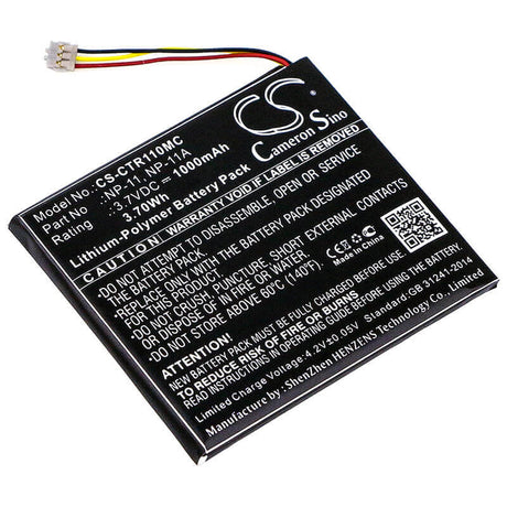 3.7V, Li-Polymer, 1000mAh, Camera battery fits Casio, Lis1639cspc, Tr Mini, Tr-m11, 3.7Wh Camera Cameron Sino Technology Limited (Camera)